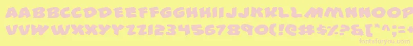 44v2e Font – Pink Fonts on Yellow Background