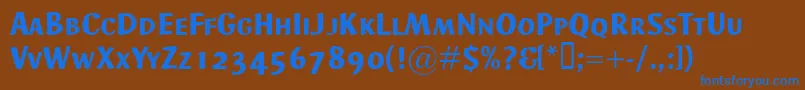 AdHocSmallcaps Font – Blue Fonts on Brown Background