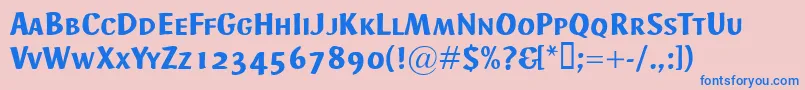 AdHocSmallcaps Font – Blue Fonts on Pink Background