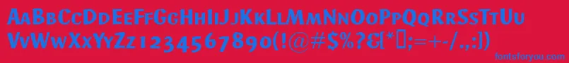 AdHocSmallcaps Font – Blue Fonts on Red Background