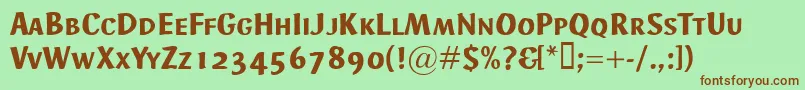 AdHocSmallcaps Font – Brown Fonts on Green Background