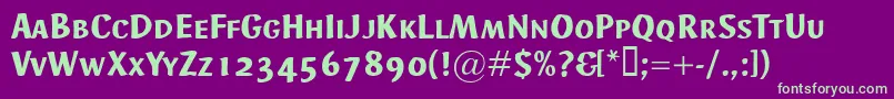 AdHocSmallcaps Font – Green Fonts on Purple Background