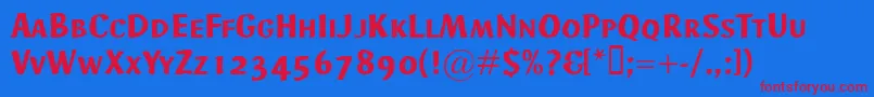 AdHocSmallcaps Font – Red Fonts on Blue Background