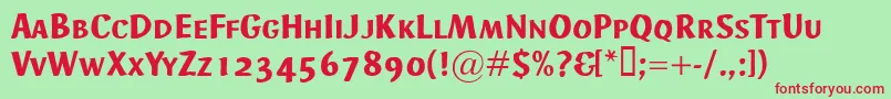 AdHocSmallcaps Font – Red Fonts on Green Background