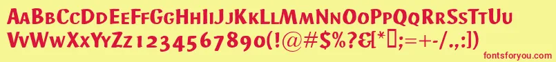 AdHocSmallcaps Font – Red Fonts on Yellow Background