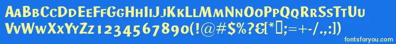 AdHocSmallcaps Font – Yellow Fonts on Blue Background