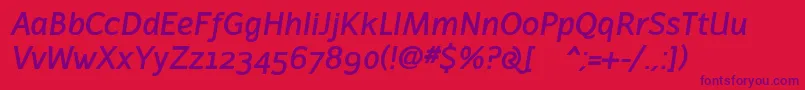 Latinaires ffy Font – Purple Fonts on Red Background