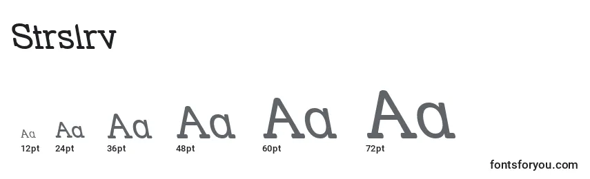 Strslrv font sizes