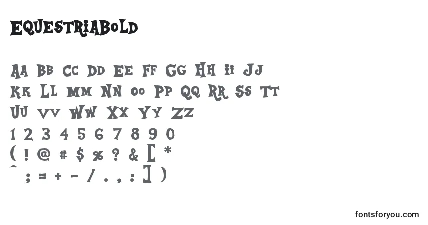 Czcionka EquestriaBold – alfabet, cyfry, specjalne znaki