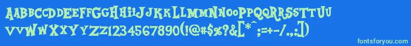 EquestriaBold Font – Green Fonts on Blue Background