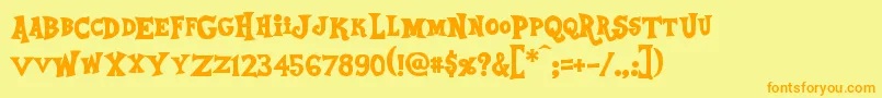 EquestriaBold Font – Orange Fonts on Yellow Background