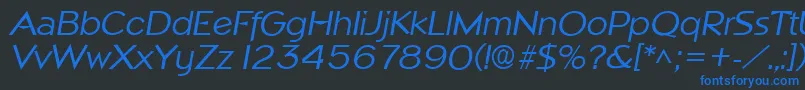 NapoliItalic Font – Blue Fonts on Black Background