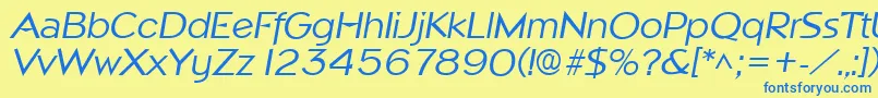 NapoliItalic Font – Blue Fonts on Yellow Background