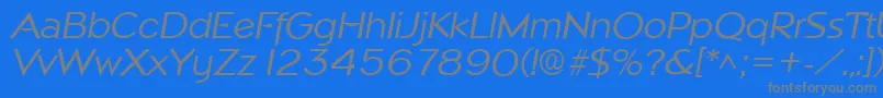 NapoliItalic Font – Gray Fonts on Blue Background