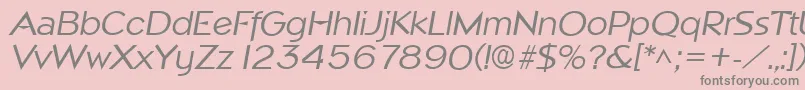NapoliItalic-Schriftart – Graue Schriften auf rosa Hintergrund