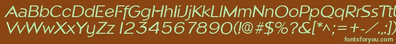 NapoliItalic-fontti – vihreät fontit ruskealla taustalla