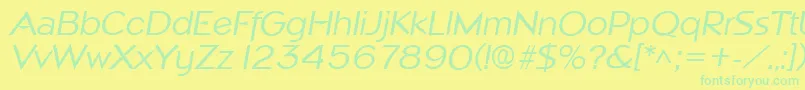 Шрифт NapoliItalic – зелёные шрифты на жёлтом фоне