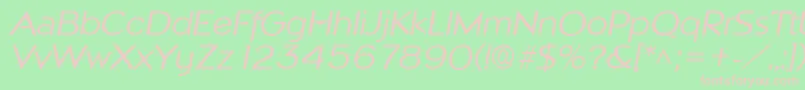フォントNapoliItalic – 緑の背景にピンクのフォント