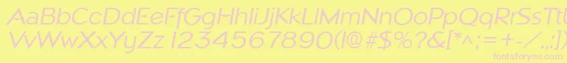 Шрифт NapoliItalic – розовые шрифты на жёлтом фоне