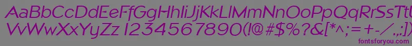 Шрифт NapoliItalic – фиолетовые шрифты на сером фоне