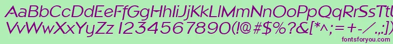 NapoliItalic Font – Purple Fonts on Green Background