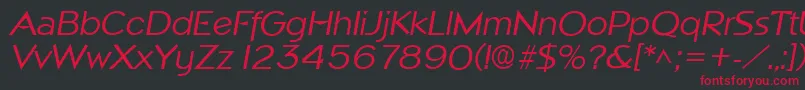 フォントNapoliItalic – 黒い背景に赤い文字