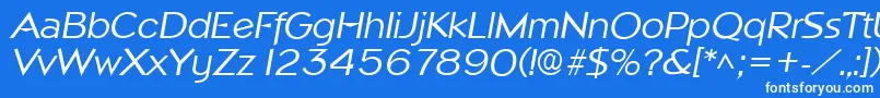 フォントNapoliItalic – 青い背景に白い文字
