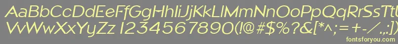 NapoliItalic-fontti – keltaiset fontit harmaalla taustalla