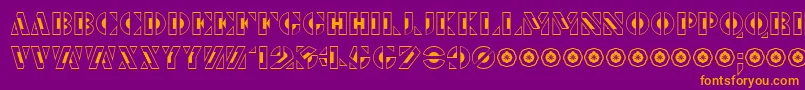 LePochoirCreux Font – Orange Fonts on Purple Background