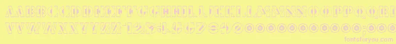 LePochoirCreux Font – Pink Fonts on Yellow Background