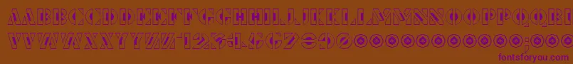 フォントLePochoirCreux – 紫色のフォント、茶色の背景