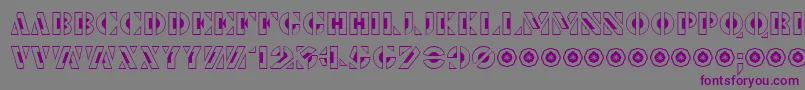 LePochoirCreux-fontti – violetit fontit harmaalla taustalla
