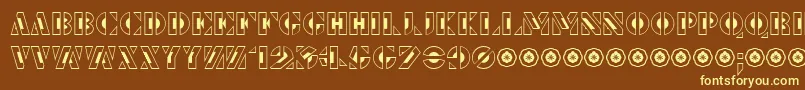 Шрифт LePochoirCreux – жёлтые шрифты на коричневом фоне