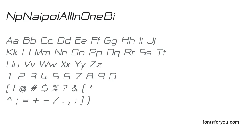 Schriftart NpNaipolAllInOneBi – Alphabet, Zahlen, spezielle Symbole