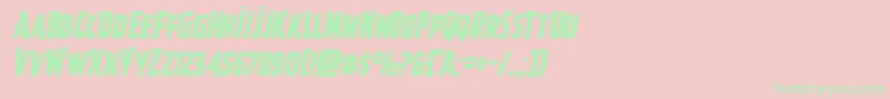 Ghoulishintentital Font – Green Fonts on Pink Background