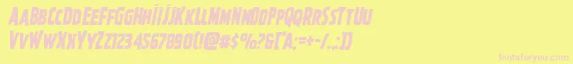 Ghoulishintentital Font – Pink Fonts on Yellow Background