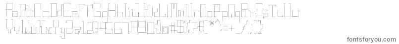 DigitalRuins-fontti – harmaat kirjasimet valkoisella taustalla