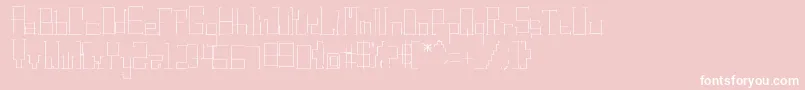DigitalRuins-Schriftart – Weiße Schriften auf rosa Hintergrund