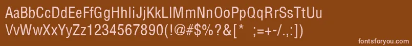 フォントPartridgeCondensedThin – 茶色の背景にピンクのフォント
