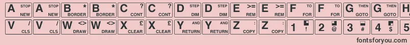 Zxspectrum-Schriftart – Schwarze Schriften auf rosa Hintergrund