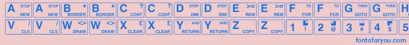Więcej informacji o czcionce Zxspectrum Czcionka Zxspectrum – niebieskie czcionki na różowym tle