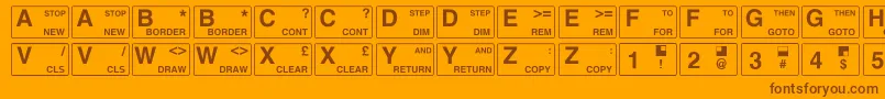 Шрифт Zxspectrum – коричневые шрифты на оранжевом фоне