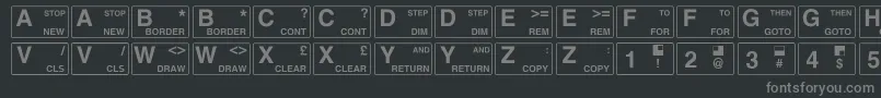 fuente Zxspectrum – Fuentes Grises Sobre Fondo Negro