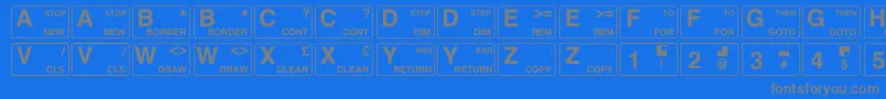Lisätietoja Zxspectrum-fontista Zxspectrum-fontti – harmaat kirjasimet sinisellä taustalla