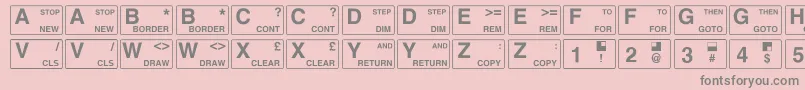 Zxspectrum-Schriftart – Graue Schriften auf rosa Hintergrund
