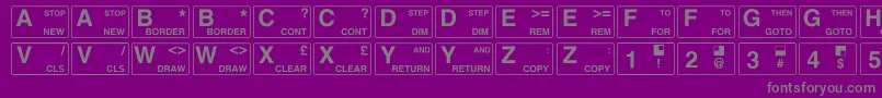 fuente Zxspectrum – Fuentes Grises Sobre Fondo Morado