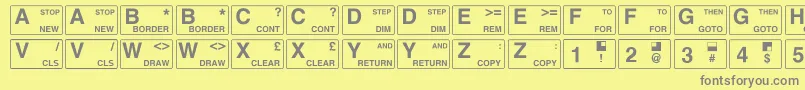 fuente Zxspectrum – Fuentes Grises Sobre Fondo Amarillo