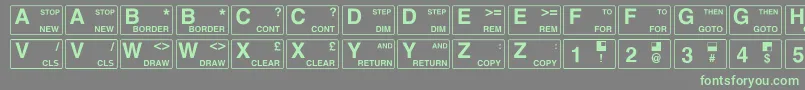 Czcionka Zxspectrum – zielone czcionki na szarym tle