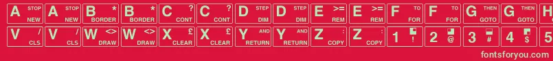 Zxspectrum Font – Green Fonts on Red Background