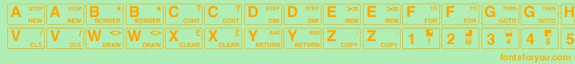 Police Zxspectrum – polices orange sur fond vert